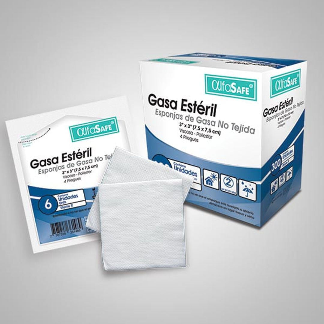 ALFASAFE GASA ESTERIL 3X3 SOB X 6 UND
