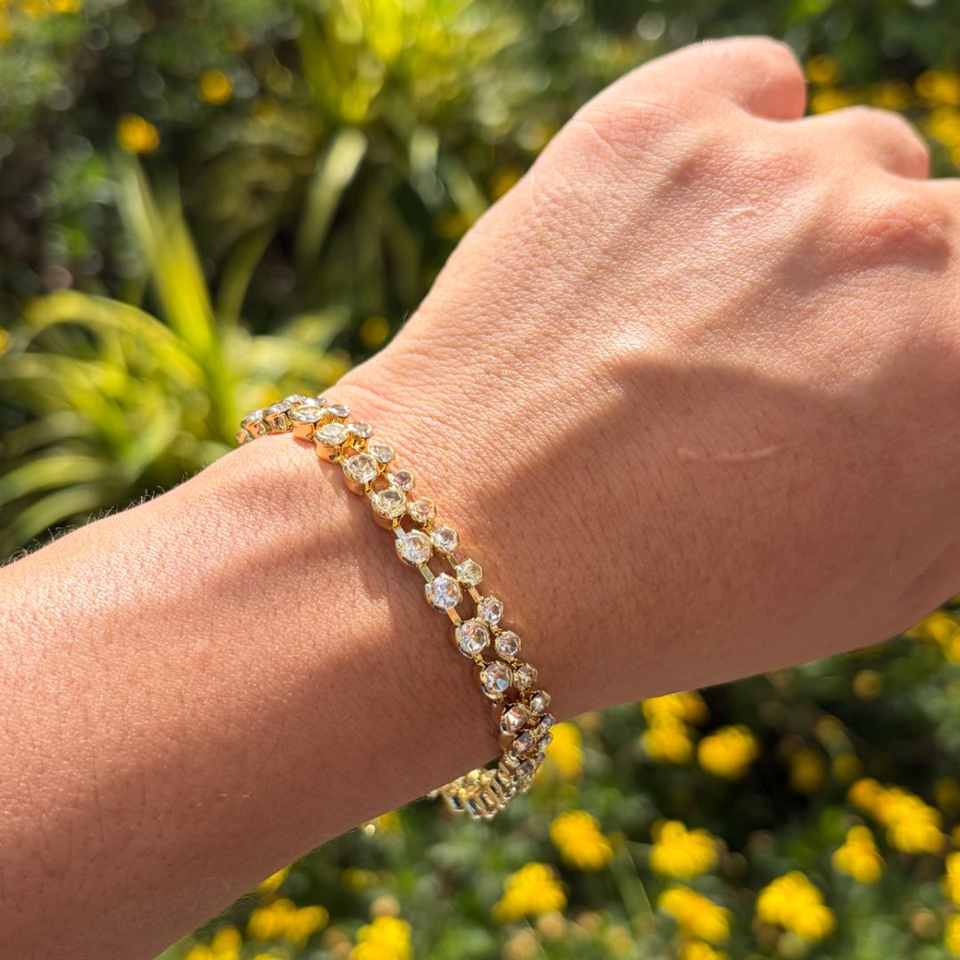 Pulsera doble brillo Dorada
