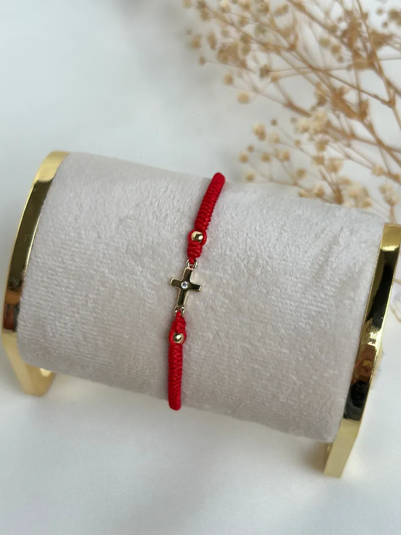 Pulsera tejida Cruz 