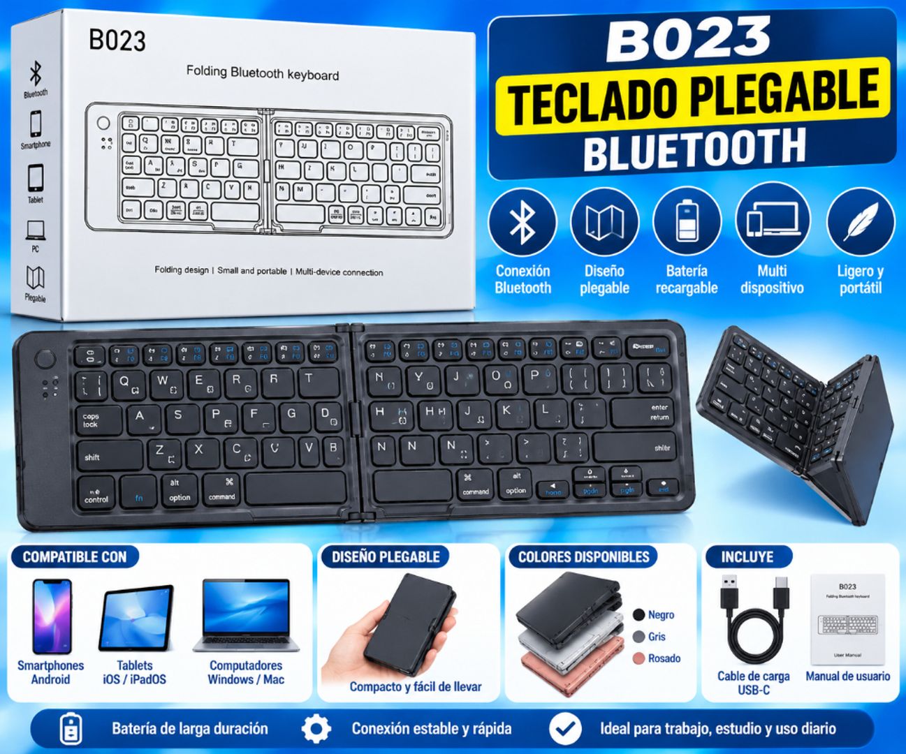 Teclado plegable B023 Bluetooth