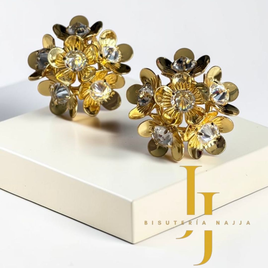 Arete flor Bouquet Cristal