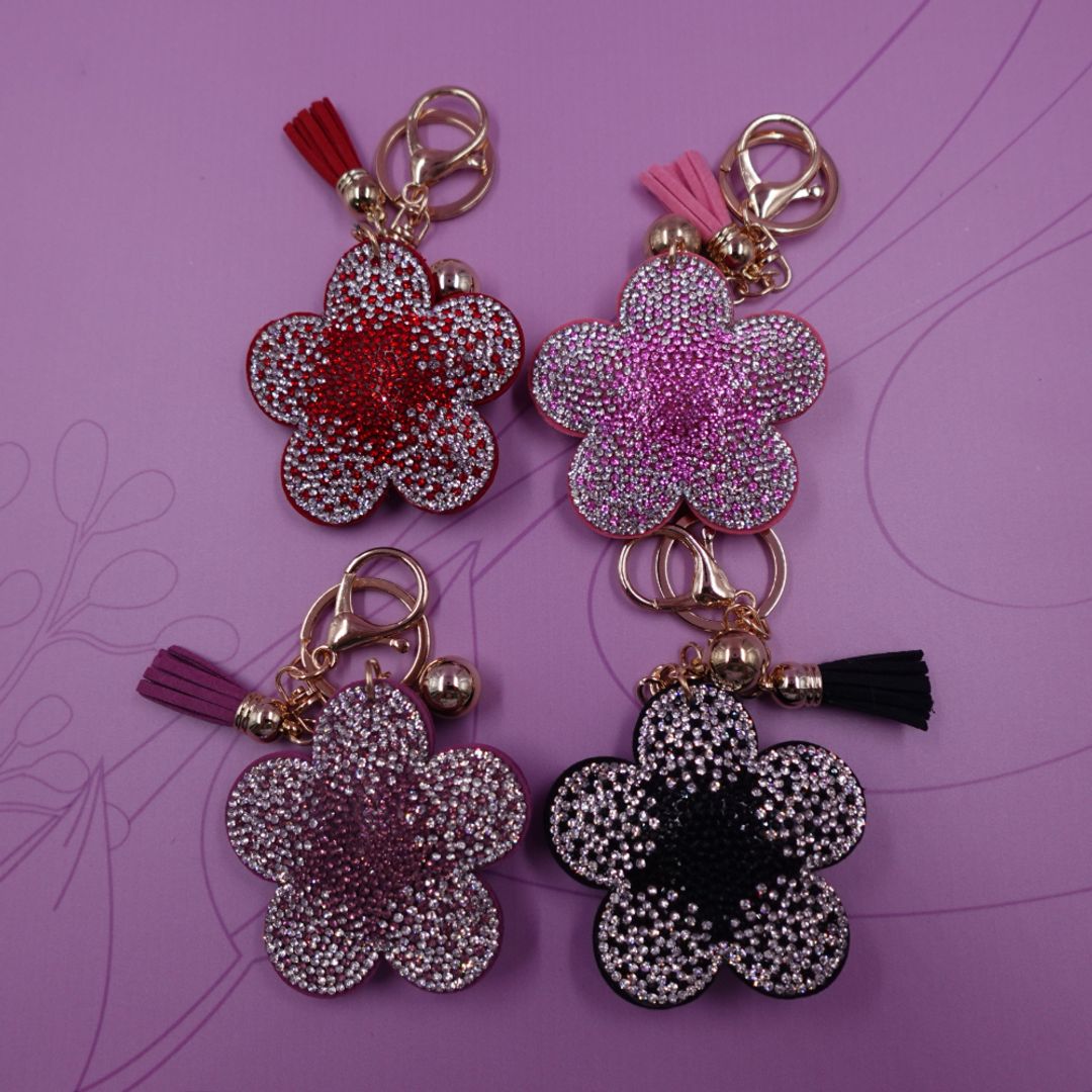 LLAVERO FLOR CRISTALES -  LLAV0243