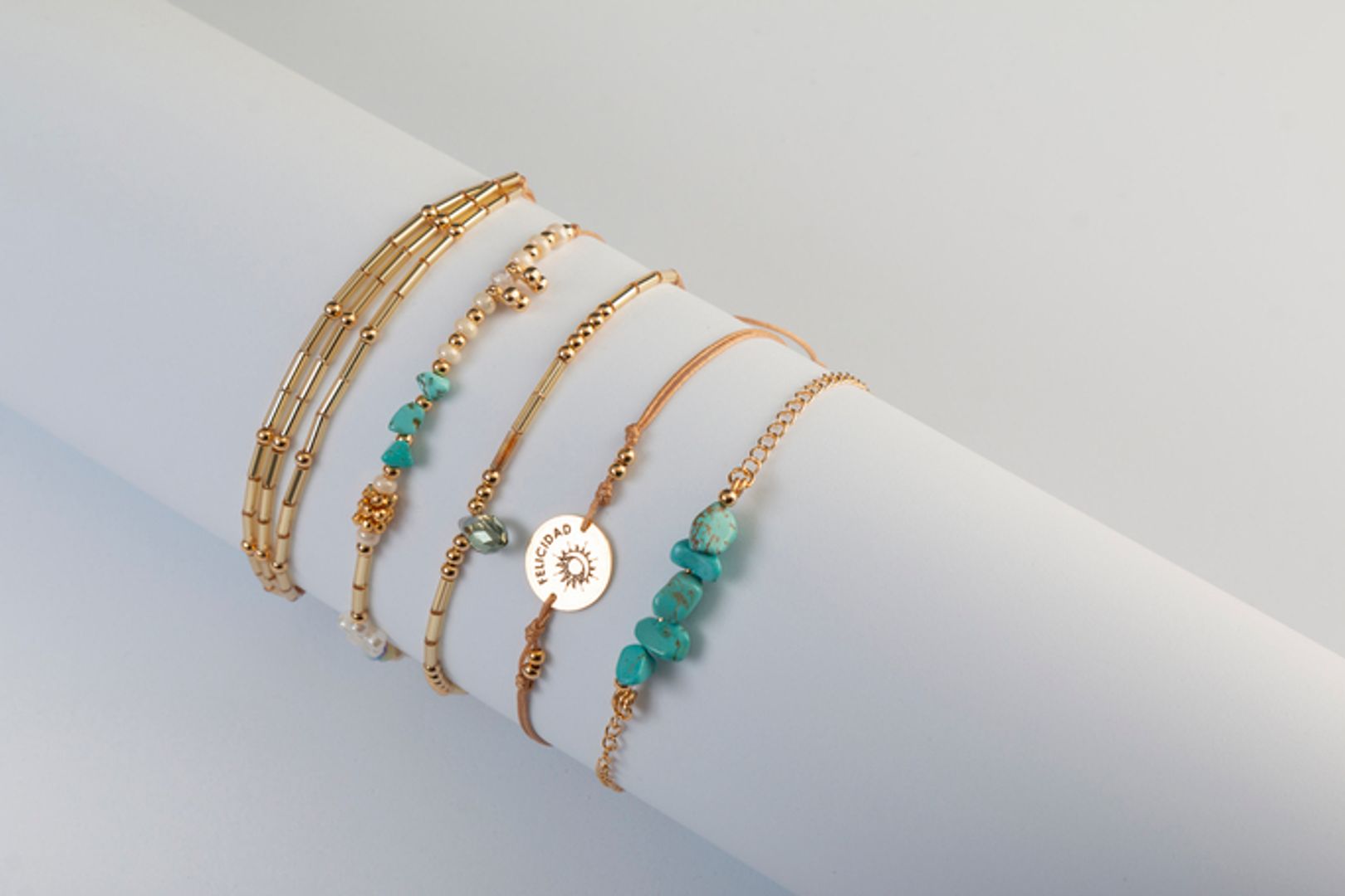 Juego de pulseras Piedras Naturales: Turquesa