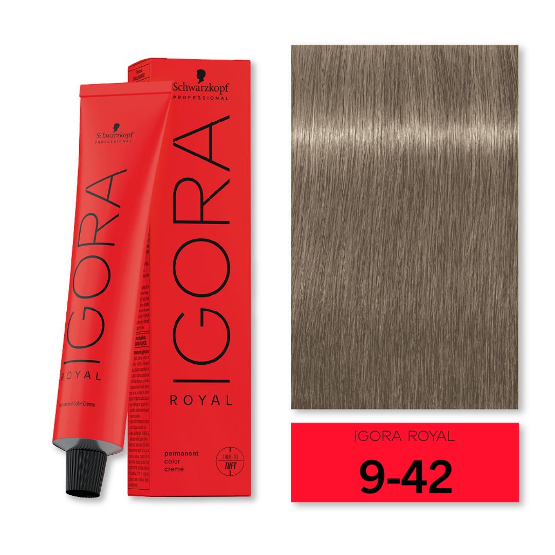TINTE IGORA ROYAL 9-42 RUBIO MUY CLARO BEIGE HUMO 60GR