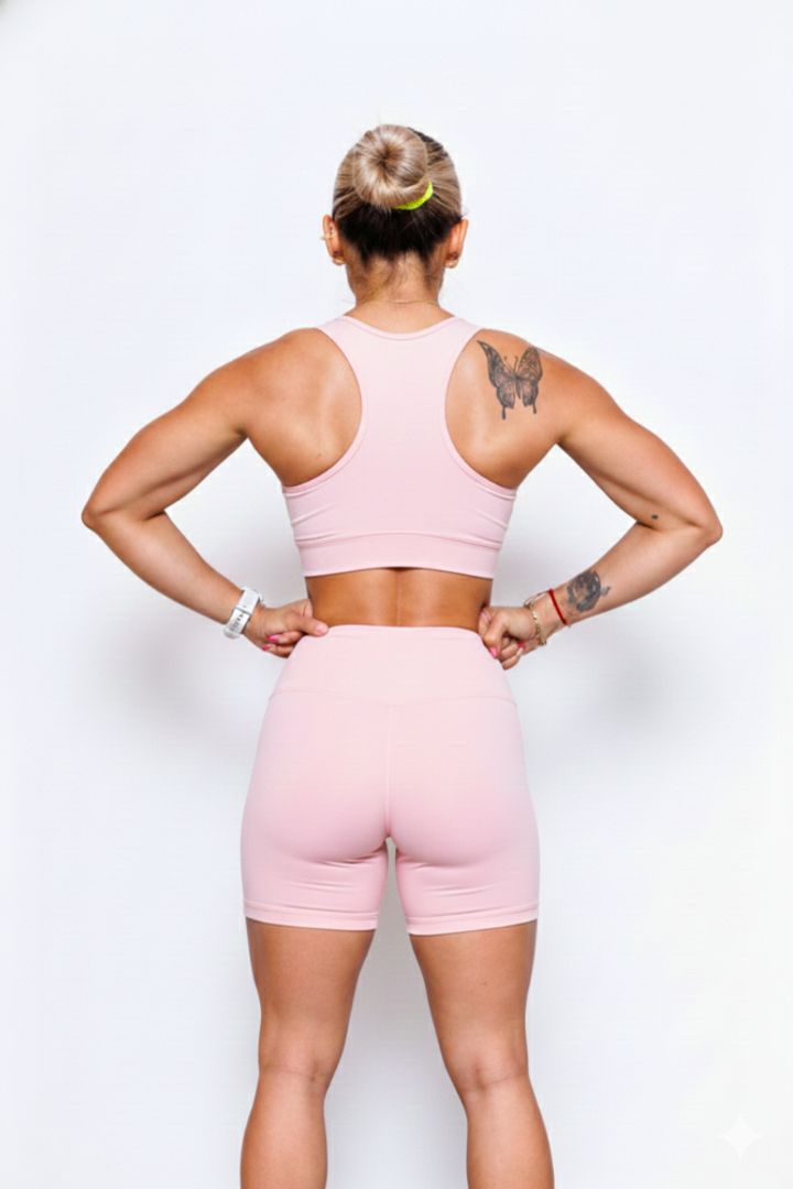  Conjunto top + short tiro alto
