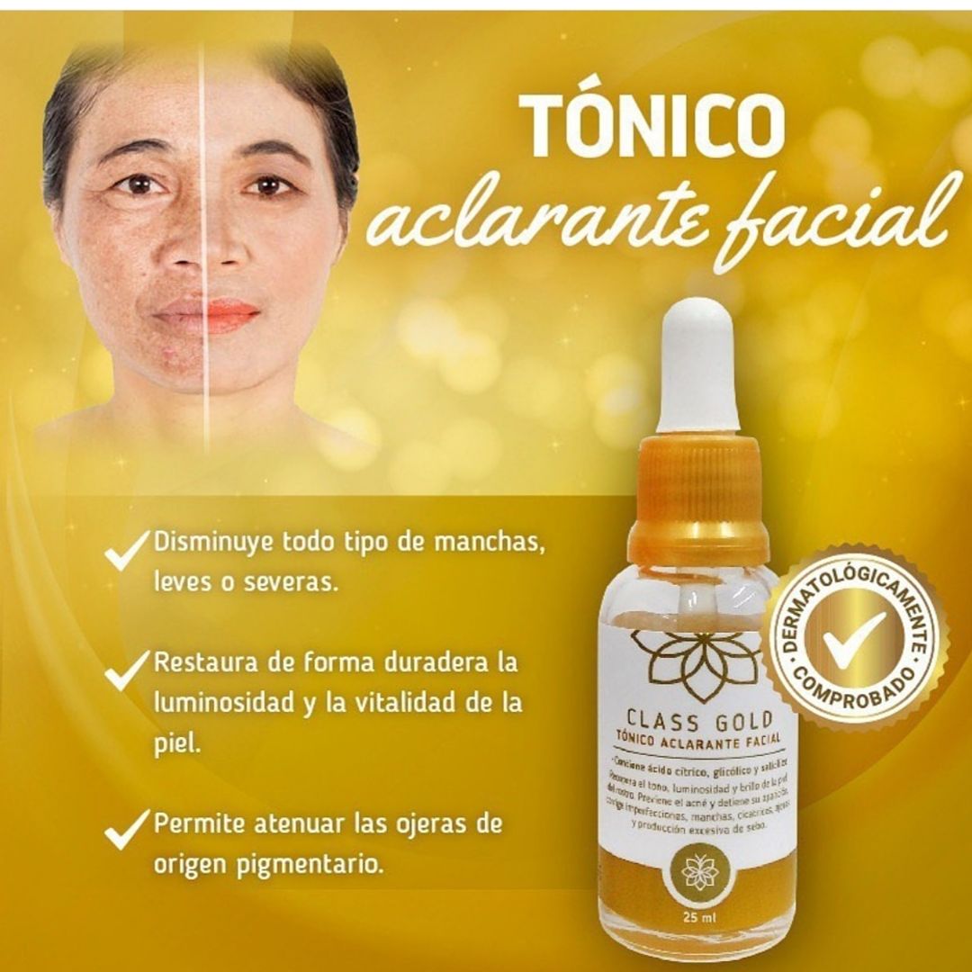 Tonico Aclarante facial para manchas y acné 