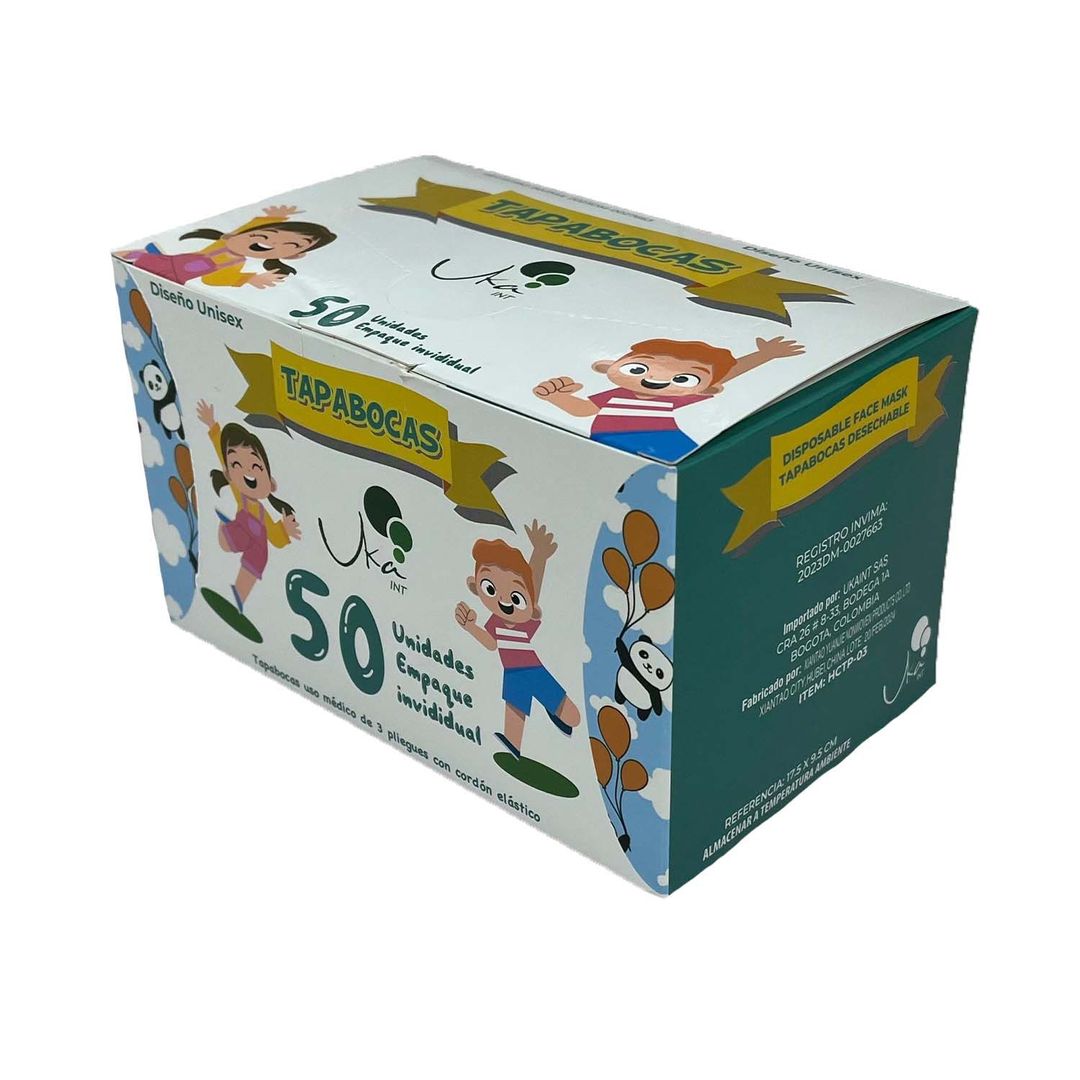   I. TAPABOCAS NIÑO EMPAQUE INDIVIDUAL CJ X 50 UND 
