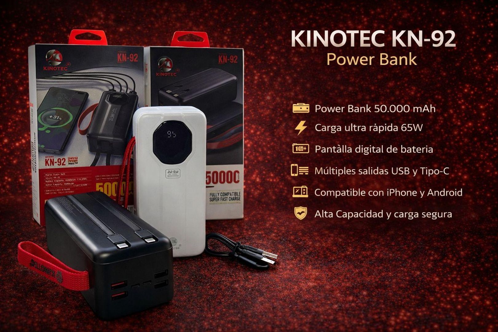 Power Bank Kinotec KN-92 – 50.000 mAh