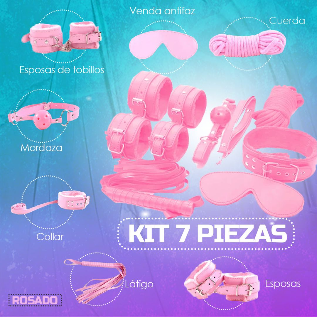 KIT SADO - PELUCHE 7 PIEZAS ROSADO.