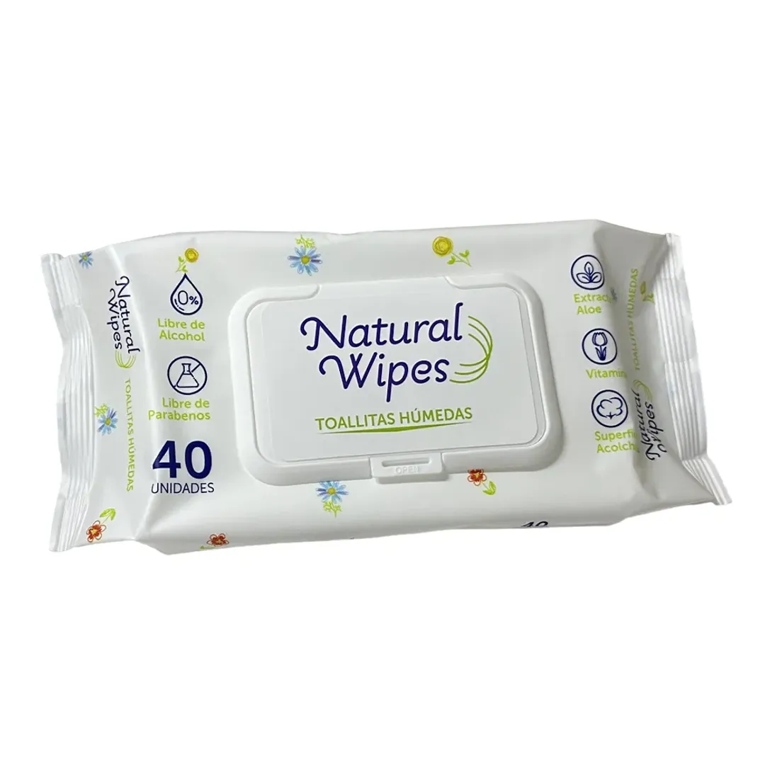 PAÑITOS HUMEDOS NATURAL WIPES X 40 UND