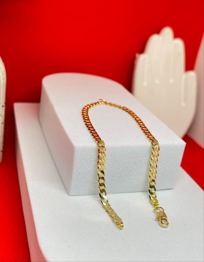 Pulsera cubana plana 3mm de 20cm