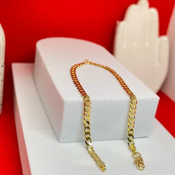 Pulsera cubana plana 3mm de 20cm - imagen 1
