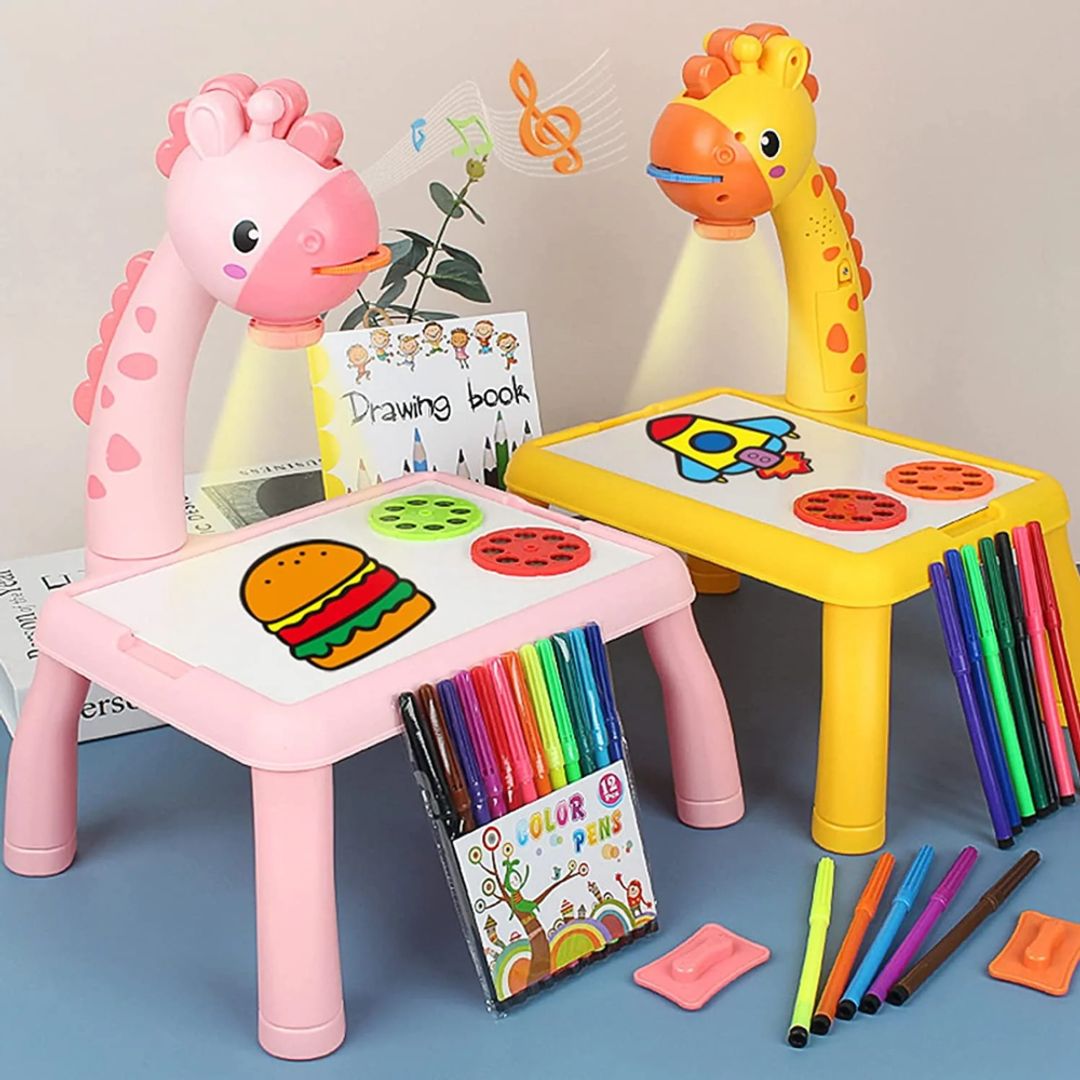 SET MESA DE DIBUJO PROYECTORA PEQUEÑA INFANTIL ANIMALES
