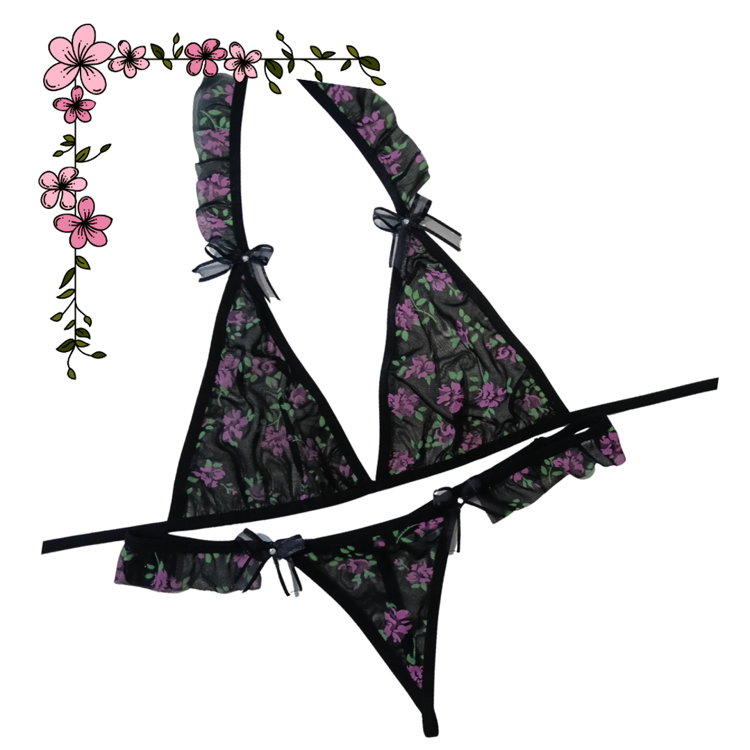 Conjunto floral en mallatex 