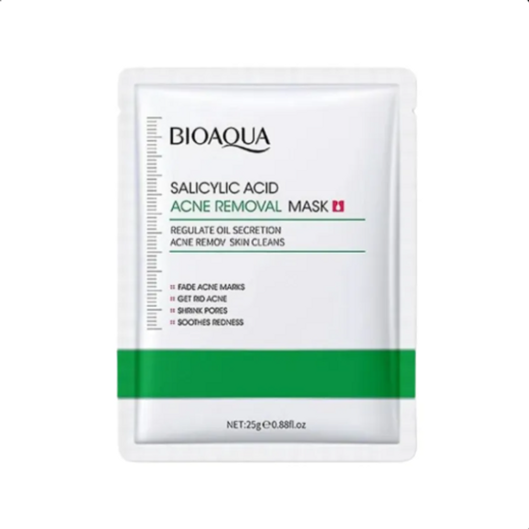 MASCARILLA FACIAL EN VELO ACIDO SALICILICO BIOAQUA