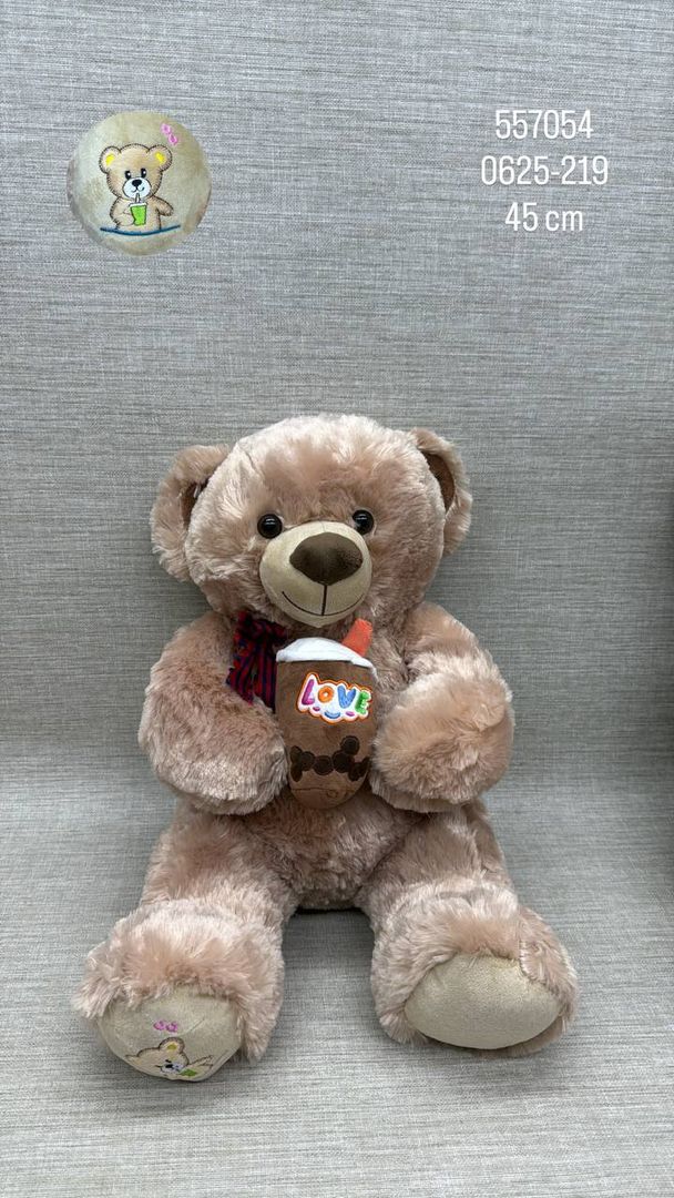 OSO CON VASO "LOVE" 45 CM