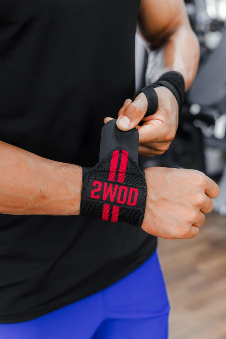 MUÑEQUERAS ELASTICAS NEGRO-ROJO