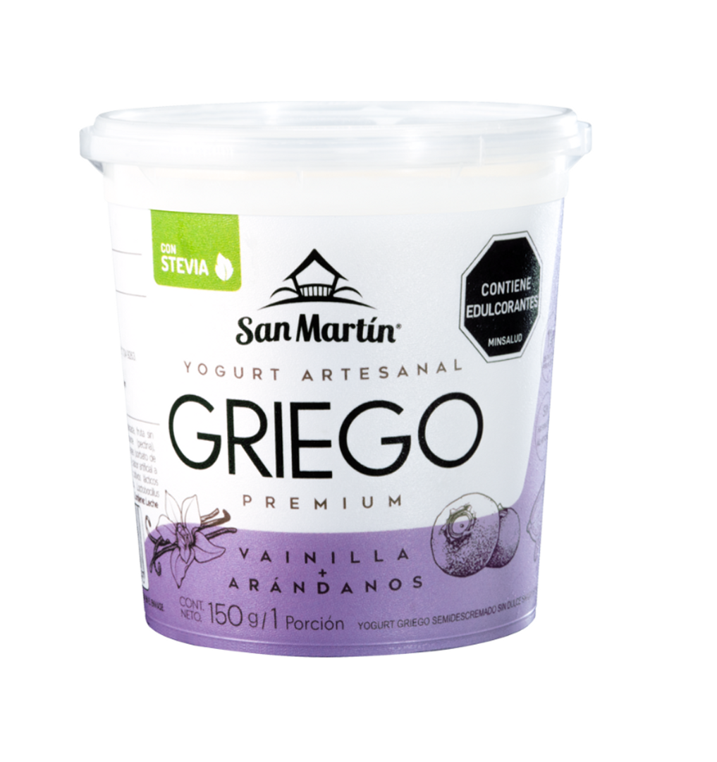 YOGURT GRIEGO SABOR VAINILLA CON ARANDANOS X 150GR SAN MARTIN