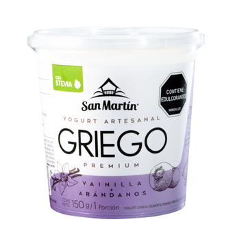 Imagen del producto YOGURT GRIEGO SABOR VAINILLA CON ARANDANOS X 150GR SAN MARTIN