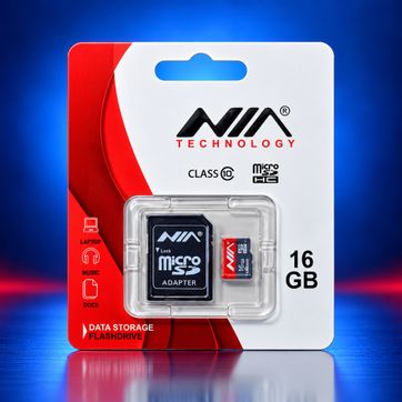 Imagen del producto MEMORIA MICROSD NIA TECHNOLOGY 16 GB CLASE 10 + ADAPTADOR SD
