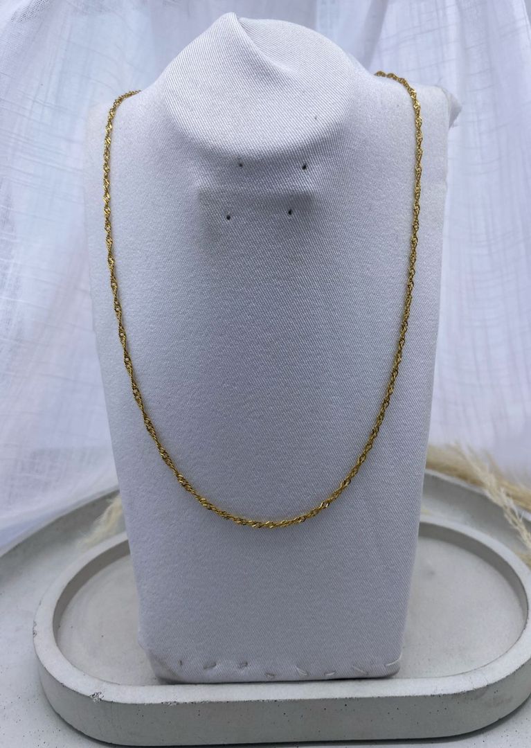 Cadena, dorada, acero 