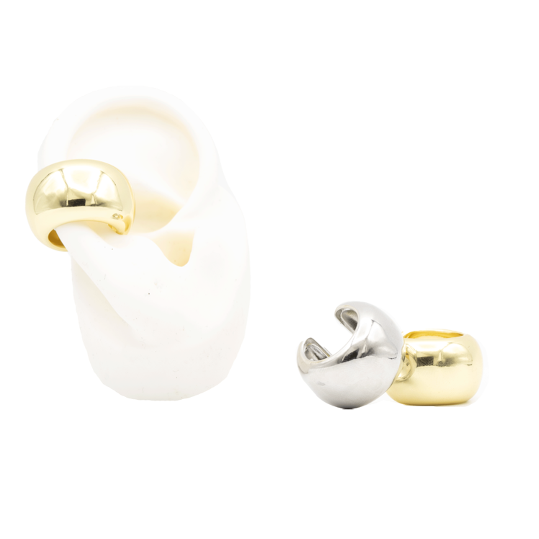 EARCUFF CHUNKY LISO GRANDE BAÑO EN RODIO
