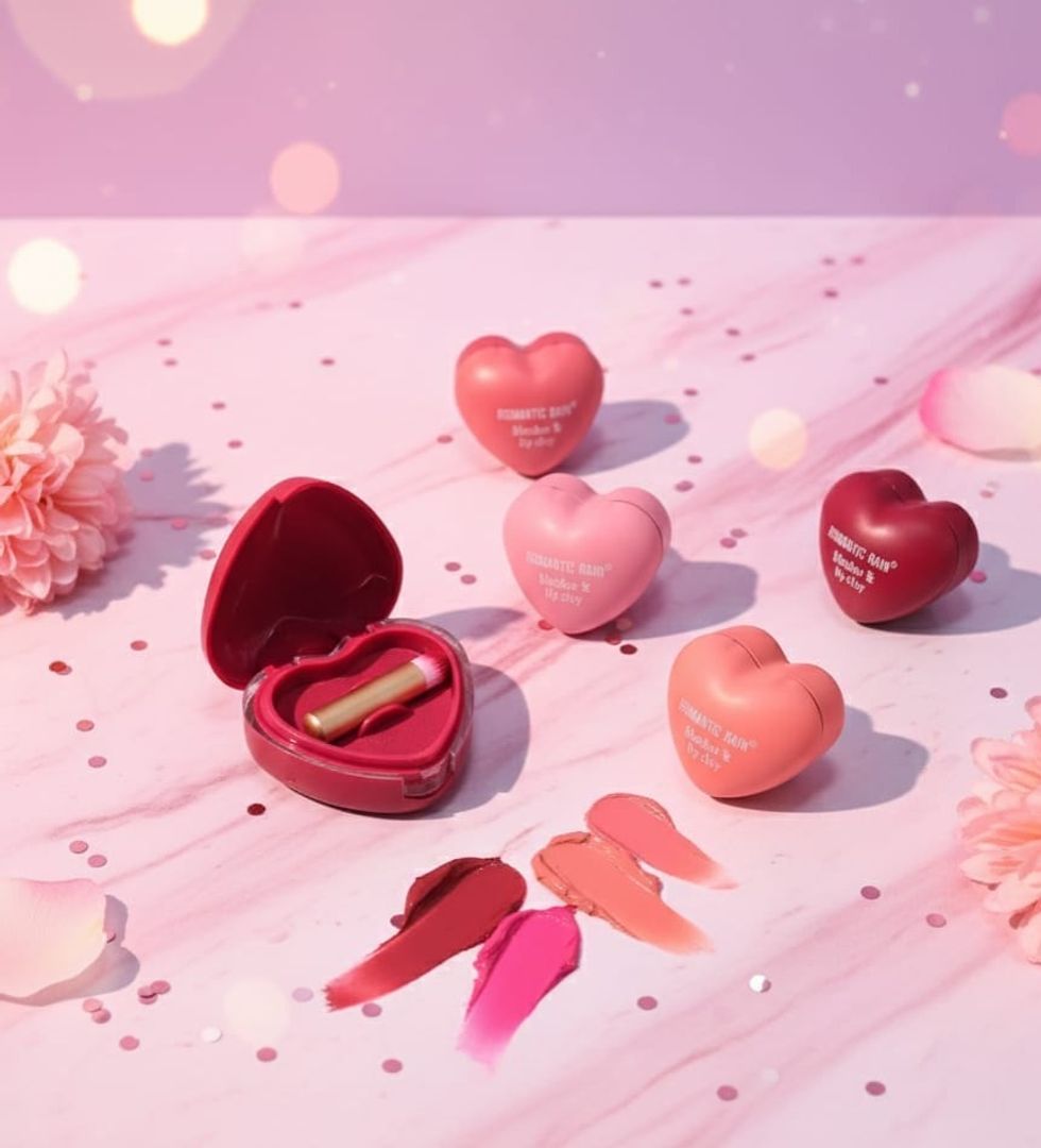Rubor & Labial 2 en 1 en Forma de Corazón Romantic Rain R2216