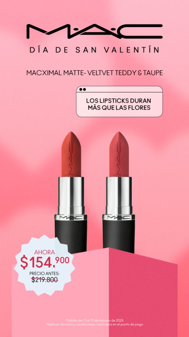 MAC LIP COMBO MACXIMAL MATTE VELVET TEDDY/TAUPE