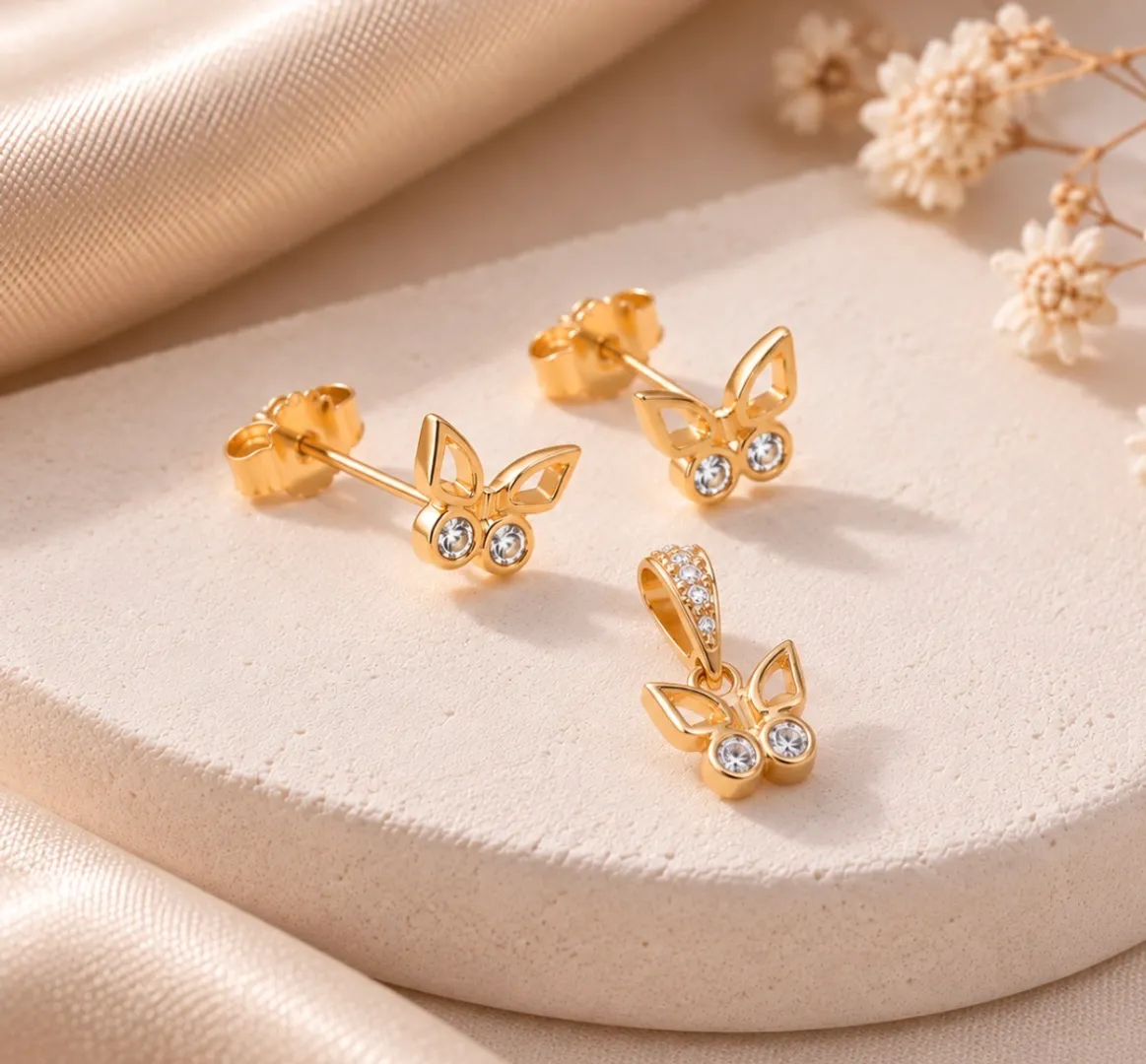 Set mariposa dije y topo