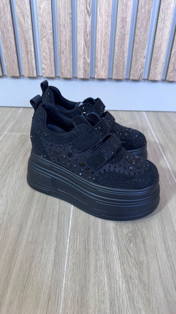 TENIS ALTOS BRILLOS BELCRO