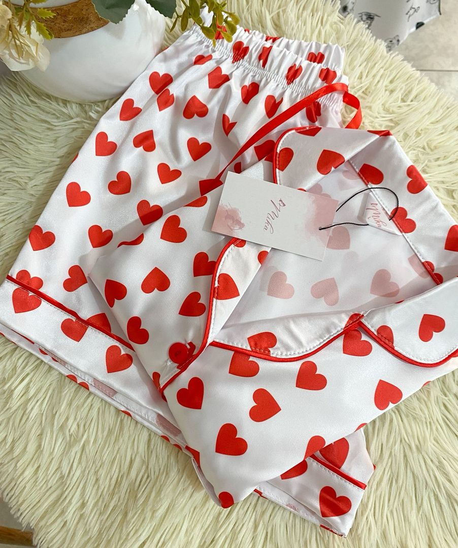 Set "Corazones Rojos" / Seda