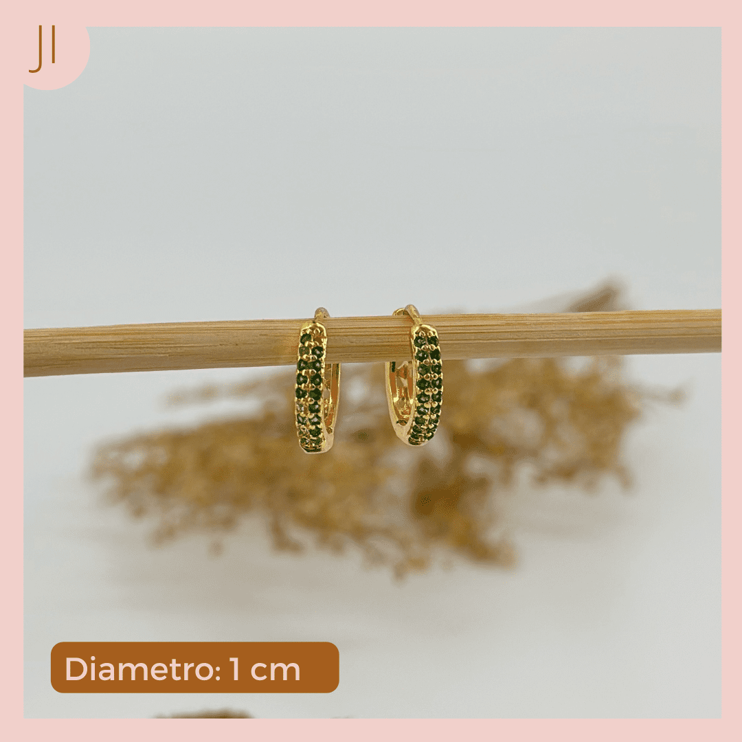 CANDONGAS CON MICRO CIRCONES VERDES