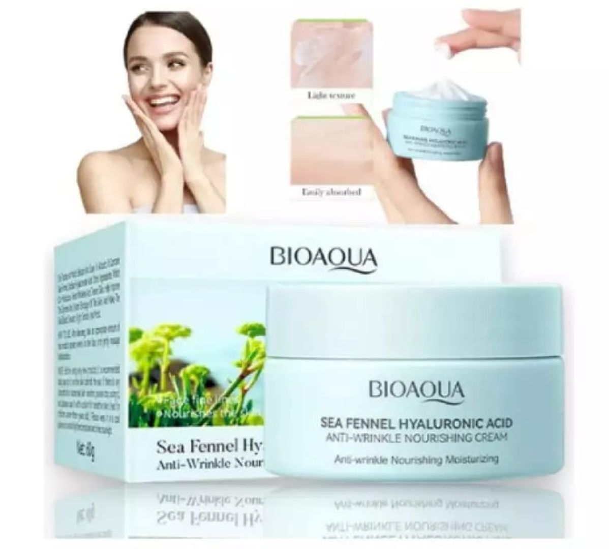 CREMA ÁCIDO HIALURONICO Y HINOJO BIOAQUA 