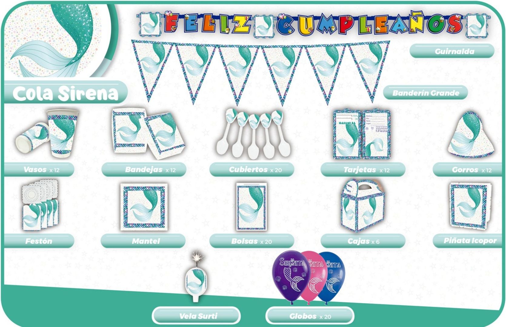 DECORACIÓN COLA DE SIRENA 