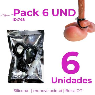 Imagen del producto KIT 6 AV-S03 | ANILLO VIBRADOR SILICONA DOBLE ARO | 352025000043858-0