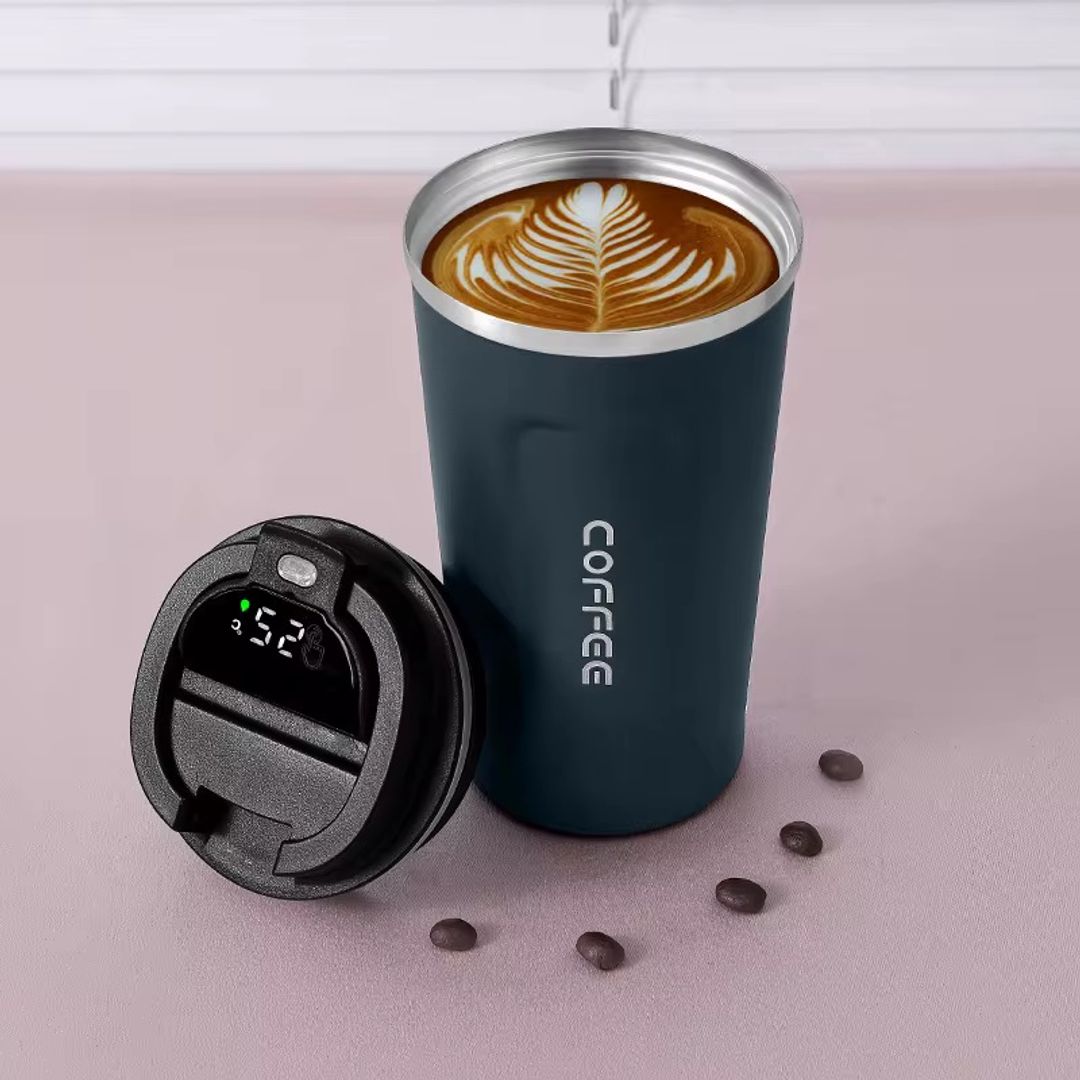Mug térmico coffee con medición de temperatura 