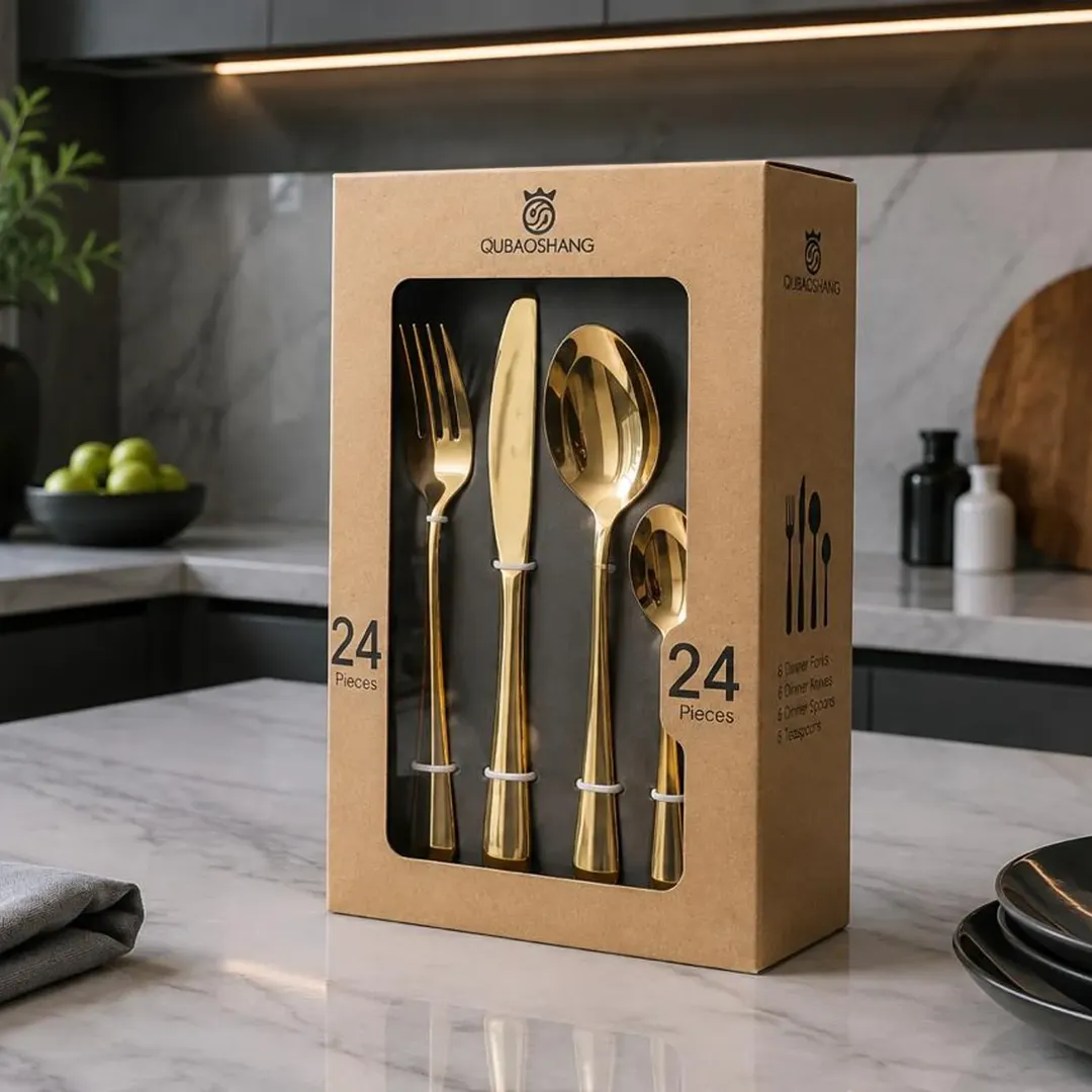 SET DE CUBIERTOS UBAOSHANG X24 PIEZAS ACERO INOXIDABLE
