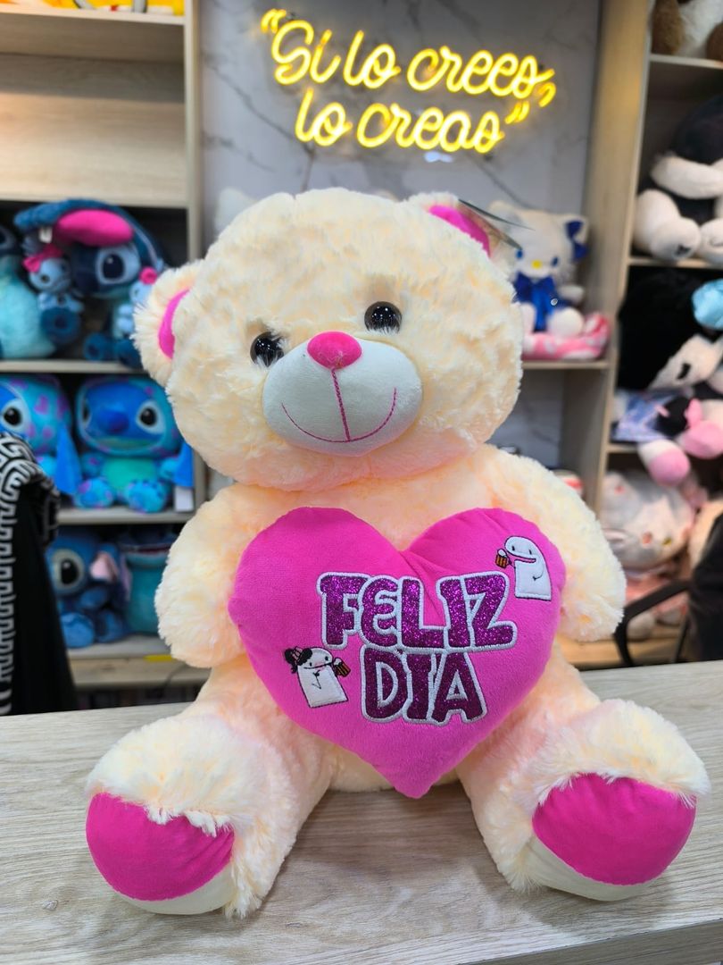 OSO  CORAZÓN   GRANDE FELIZ DÍA 40cm