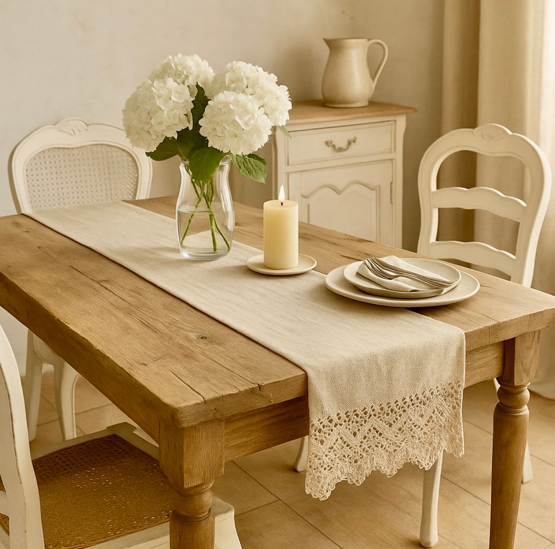 Sendero Lino Natural con Puntilla 