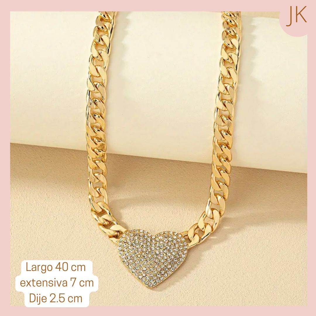 Collar Gargantilla Corazón Circonado 