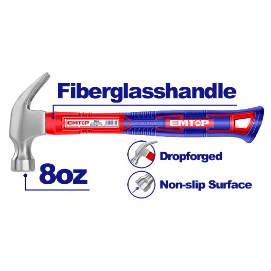 EMTOP MARTILLO 8 OZ MANGO FIBRA DE VIDRIO SUPER EMTOP