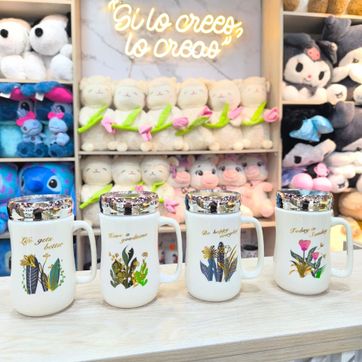 MUG TAPA ESPEJO PLANTAS FRASES - imagen 1