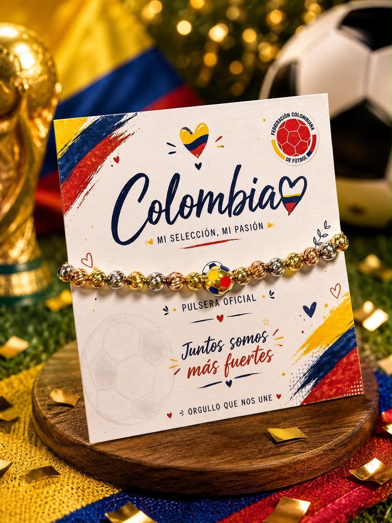 Pulseras Colombia en rodio 