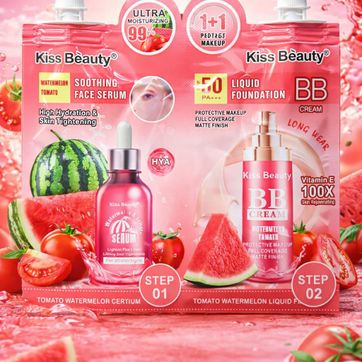 Imagen del producto SERUM FACIAL Y BASE DE SANDÍA Y TOMATE KISS BEAUTY 68699-03C 