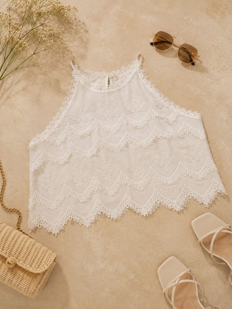 Blusa Encaje Corta 