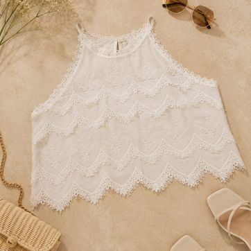 Blusa Encaje Corta  - imagen 1