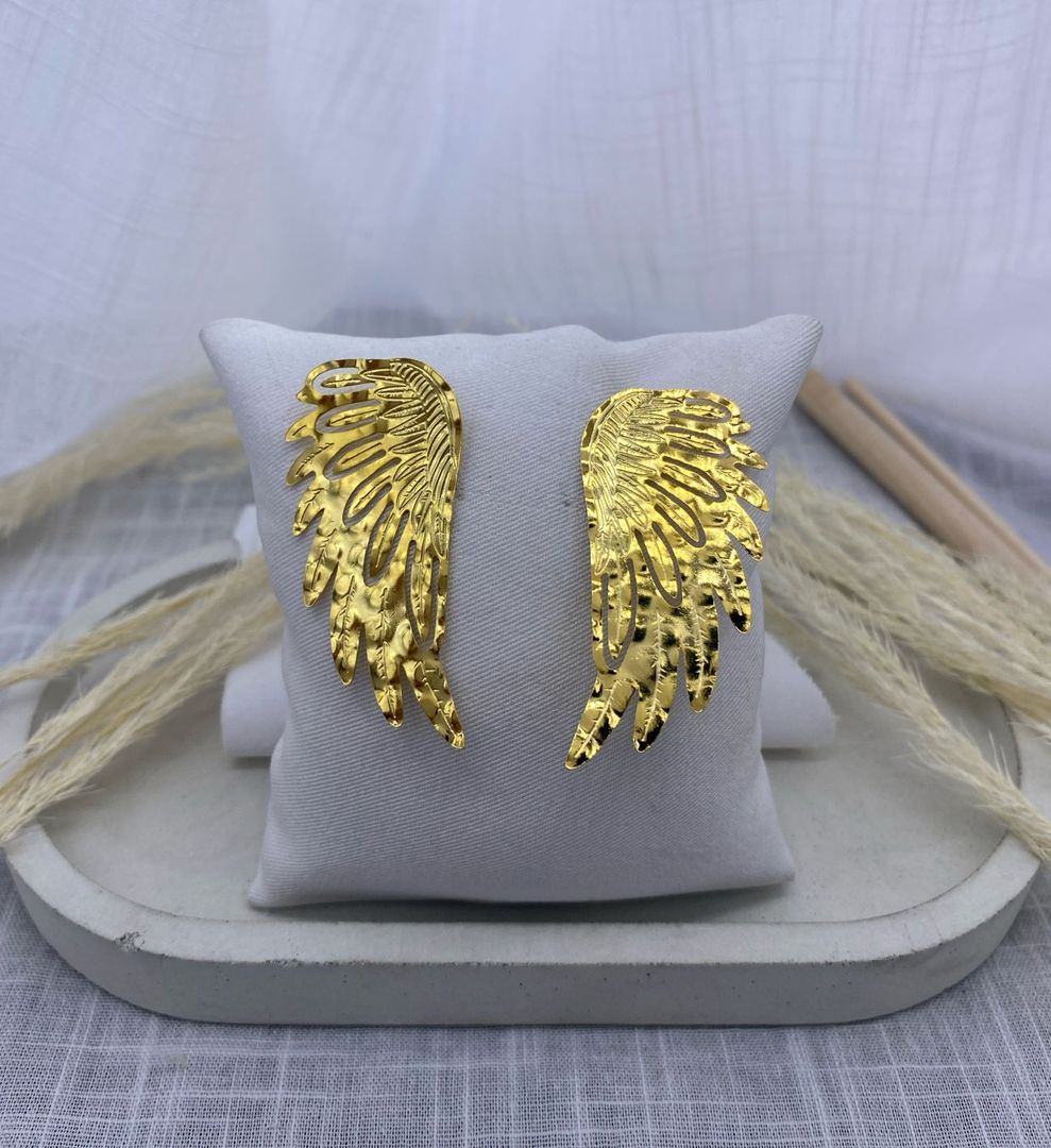 Topo alas, bronce con baño de oro 