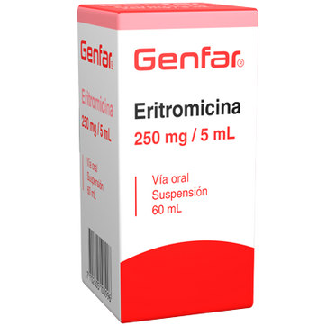 Imagen del producto ERITROMICINA 250MG SUSP GENFAR FCO X 60 ML