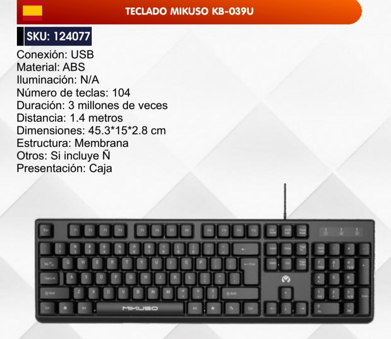 TECLADO MIKUSO KB-039U
