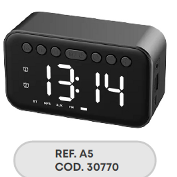 Imagen del producto SPEAKER BT CLOCK - A5                                        SPEAKER BT CLOCK - A5                                                                                                                      